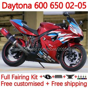 Motorcycle Bodys For Daytona600 Daytona650 02-05 Bodywork 148No.199 Cowling Daytona 650 600 CC 02 03 04 05 Daytona 600 2002 2003 2004 2005 ABS Fairing Kit wine red