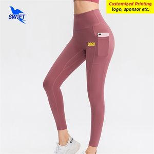 Push Up Up Cintura alta nua sensação de calças justas Mulheres rápidas Disco esportivo Leggings Pontas de ioga de ginástica sem costura Customizadas 220704