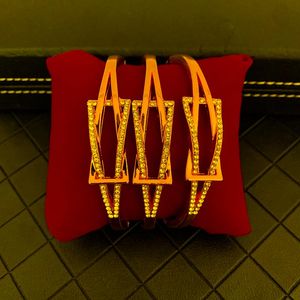 Pulseira geométrica de ouro geométrica com cristais árabe da moda jóias de pulso Presentes de casamento de luxo para Bridebangle