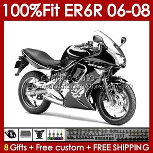 OEM Faitings Kit para Kawasaki Ninja Er6 650 r ER 6 F 650r crânio prateado ER6f 06 07 08 Corpo 139no.61 650-r ER 6F ER-6F 2006 2007 2008