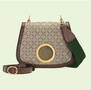 699210 Blondie Mediun Borse a tracolla circolari ad incastro Doppie lettere con 2 cinghie Borsa a tracolla in pelle moda donna