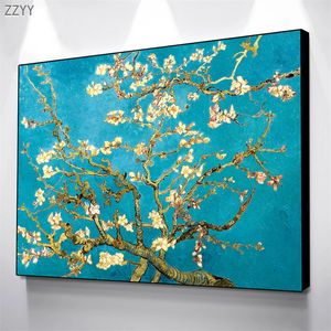 Van Gogh Famous Pintura Impressão Canvas Pintura de Amêndoa Blossom Stary Sky Wall Picture Picture Reproduction Poster de arte impressionista