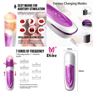 NXY Masturbators Real Automatic Sucking Male Masturbation Cup Oral Vagina Vuxen Sugvibrator Masturbator Toys For Men Blowjob Sex Machine 220507