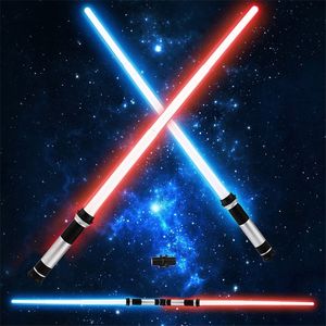 2pcs ألعاب Lightsaber للأطفال Saber Oyuncak Luminous Jedi Saber Laser Sword Light Up Flightstick Gift Sword 220630