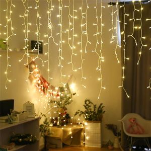 Strings Christmas Icicle Light Outdoor Dripping Ice Cycle Window Curtain Fairy Garland For Holiday Wedding Party DecorLED LED