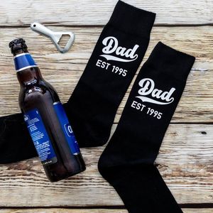 Herrensocken, personalisierbar, Vatertagsgeschenk, Weihnachten, zum Geburtstag des Mannes, schwarze Socken für Herren