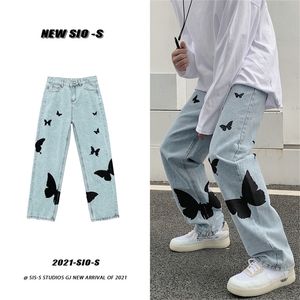 Jeans Men Pants Loose Baggy Casual Denim Streetwear Straight Fashion Trousers Clothing Vintage 220629