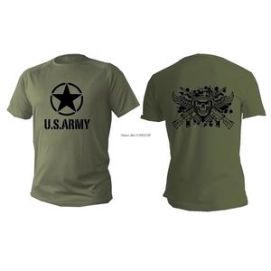 Fashion Cool Men T Shirt Green Olive Military USA Army Soldier T -shirt mannelijke casual katoenen hiphop tees tops Harajuku 220618