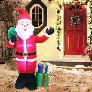 180cm LED Inflatable Santa Claus Merry Christmas Decor for Home Ornaments Outdoor Year Y201020