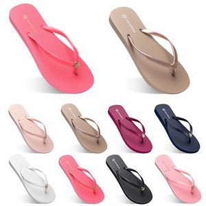 10SKU-7 Style28 Fashion Slippers Beach Shoes Flip Flops Womens Green Yellow Orange Navy Bule White Pink Brown Summer Sneaker 35-38-39