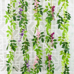 180 cm nep klimop wisteria bloemen kunstmatige plant wijngarland voor kamer tuin decoraties bruiloft boog baby shower bloemen decor