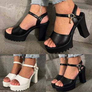 Sandals White Women Size 7 Lace Up Chunky Heels Fashion Shoes Breathable Womens Casual Low Wedge Heel SandalsSandals