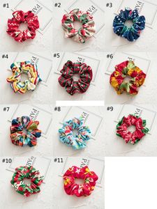 11 Styles Girls Christmas Velvet Hairbands Large Intestine Circle Elastic Hair Ties Accessories Ponytail Holder Rubber Band