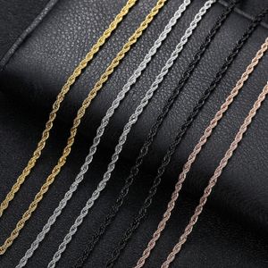 Collane oro maschili collane in acciaio inossidabile catena in acciaio in acciaio nero in argento hip hop collana gioiello 3mm