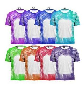 Party Decoration Heat Transfer T Shirt Printing Blank Unisex Sublimation Bleached Shirts Blank Bleach Shirts Custom Bleach Requests 1107