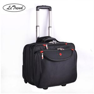 Suitcases LeTrend 16 Inch Multifunction Rolling Luggage Men Business Suitcase Wheels Students Carry On Trolley Pilot Computer Travel Bag