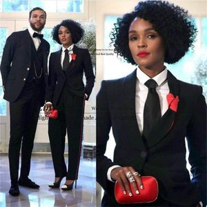 Men's Suits & Blazers Formal Black Slim Fit Mens Suit &Suit Women Peaked Lapel Casual Groomsmen Blazer 3 Pieces Sets (Jacket+Pants) Business