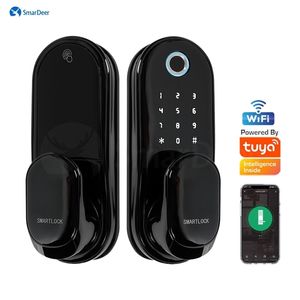 Smardeer Electronic for Tuya Smart Door Lock com Wi -Fi PrintsMart CardPasswordKeyApp Desbloqueio de Keyless 220704