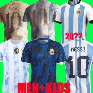 Fani gracza Argentyna Soccer Jersey Finalissima Special Di Maria Football Shirts Dybala lo Celso Maradona Men Kit Minofors Pre Match Retro