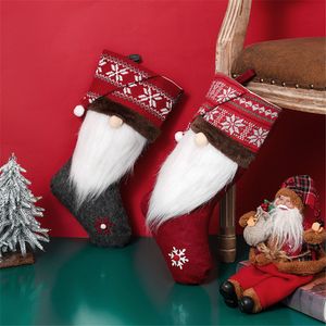Santa Swedish Gnome Christmas Stockings Personalized Plush Xmas Hanging Socks for Home Fireplace Tree Decor PHJK2208