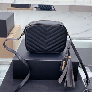 Czarne torby na torby na ramię dla kobiet designerskie luksusowe kobiety nagie skórzane worki kamery Chevron na ramion pikowane torebki crossbody torebki torebki Tassel torebka