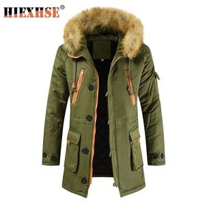 HIEXHSE Winter Jacket Men Parka Coat Brand Padded Artificial Fur Medium-long Thick Parkas Snowjacket Coat Warm Clothing 201126