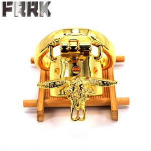 NXY Chastity Device Frrk 87 "gold" Art Refinement Twelve Zodiac Bull Head Arc Ring Gold Lock Adult Products 0416