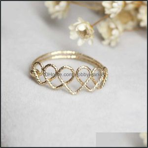 خواتم العنقودية مجوهرات اليدوية شكل قلب الذهب مملوءة هدية عيد بوهو أنيل أنيل أنيلوس موهير باجي فام للنساء H1011 قطرة التسليم 2021