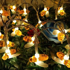 Strings 3m Cute Bee LED String Light Christmas Outdoor Garden Decoration Fairy Garland Battery/USB/EU Plug Power SupplyLED StringsLED