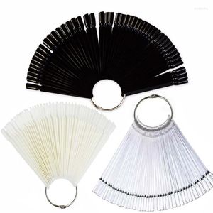 False Nails Wholesale 50 Pcs Clear Natural French Style Acrylic UV Gel Fan Shaped Fake Nail Art Tips Polish Black Prud22