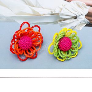 Bohemian Handmade Beads Flower Stud Earrings High-Quality Vintage Cute Jewelry Accessories For Women Wholesale