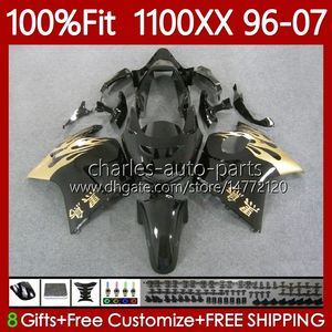 Honda Blackbird CBR1100 CBR 1100 XX CC 1100xx 96-07 114no.18 CBR1100XX 1996 1998 1999 2000 2001 1100CC 02 03 04 05 06 07 페어링 황금 화염