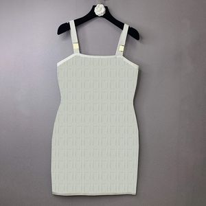 Women Vintage fendyity fend 2023 Dress Knit Full Sling Slim Dresses Knitted Stretchy Sexy Hip Dresses