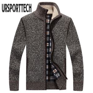 UrSportTech Sweter Sweter Men Płaszcz Casual Stojak Kartuła męska płaszcze płaszcze Modne mężczyzn Sweter Plus M-3XL 20121