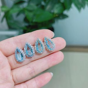 Küpe Aquamarine Kristal Performans Dangle Avize Elmas T Lüks Tasarımcı Takı Bileklik Saatler Kadın Erkek Çift Moda Düğün Parti