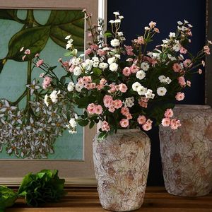 Ghirlande di fiori decorativi Artificiali 74 cm Bouquet di rose Composizioni di fiori di seta Decorazione per tavolino da esterno Decorazione del Ringraziamento per Ho