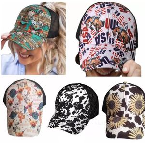 Pferdeschwanz-Mütze, überkreuzt, gewaschen, Distressed, Messy Buns, Ponycaps, Baseballkappe, Trucker-Mesh-Hüte, ZC1118-2