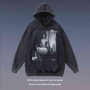 TKPA Tide Brand American Dark Figür Sonbahar Kışında Erkek Kadınlar İçin Baskılı Hoodie