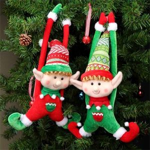 OurWarm 2pcs Christmas Tree Elves Ornaments New Year Plush Christmas Dolls Gift Home Decoration Accessories 201006