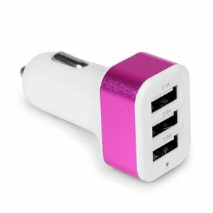 Universelles Autoladegerät, 3-Port-USB-Autobatterieladegerät, Zigaretten-Autoladegerät-Adapter für Samsung-Smartphones