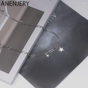 Hänge halsband silver färg Mutil-lager stjärna thai halsband hiphop kubik zirkonsmycken för kvinnor män gåvor grossist s-n563 förlenande gudl2