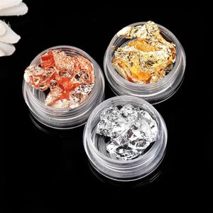 Wholesale printing nail art resale online - Stickers Decals Nail Art Gold And Silver Foil Paper DIY Decoration Supplies Ultra thin Printing Tin298S