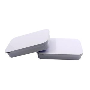 Caixa de lata deslizante branca Caixas de embalagem de menta Caixas de contêiner de alimentos pequenas caixa de metal 80x50x15mm DH0946