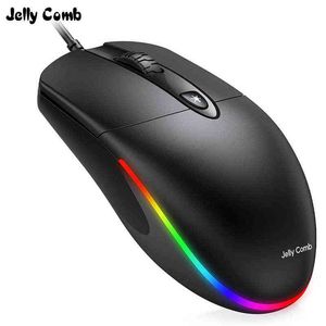 Wholesale jelly comb wired mouse resale online - Jelly Comb From Russia Wired Mouse Rgb Optical Silent Computer Mouse Led Gaming Mouse For Laptop Desktop J220523