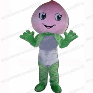 Halloween Peach Mascot Costume Najwyższa jakość Kreskówka owocowa postać karnawał unisex dla dorosłych rozmiar świątecznych urodzin impreza fantazyjna strój