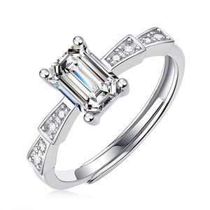 1 Karat Real Moissanit Verlobungsring Frauen 14K Weißgold Labor Labor Diamant Ring Sterling Silber Eheringe Schmuck Ringe