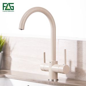 Torneira de cozinha FLG com torneira para água potável Torneira de cozinha de 3 vias com torneira de cozinha fria e quente de água filtrada Torneiras T200424