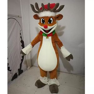 Professional Factory Halloween Reindeer Mascot Costume Högkvalitativ Anpassa Cartoon Animal Plush Anime Theme Character Vuxen Storlek