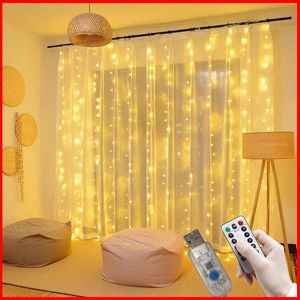 Strings 3x3m 3x2m 3x1m Fairy Curtain Light LED Garland String Luzes para quarto Casa Janela Holida de férias Festa decorada