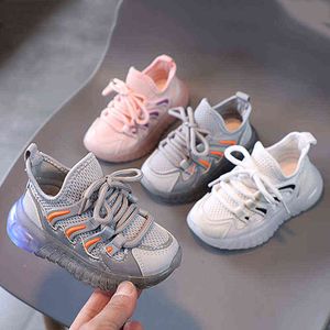 2023 New Fashion Sneakers Kid LED Toddler Sneakers Flashing Lights Children Luminous Shoes Boys Girls Sport Running Shoes G220527